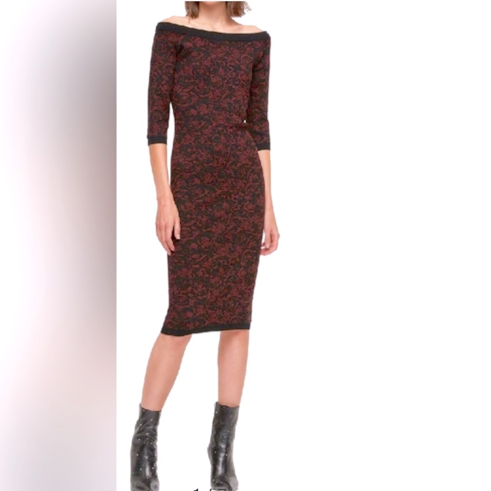 All Saints 1/2 Sleeve Ana Rose Midi Sweater Dress ZB3